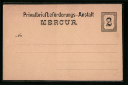AK Private Stadtpost, Privatbriefbeförderungs-Anstalt Mercur  - Briefmarken (Abbildungen)