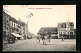 AK Bitterfeld, Markt Und Burgstrasse  - Bitterfeld