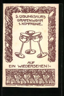 Künstler-AK Grafenwöhr, 5. Übungskurs 1. Kompagnie, Auf Ein Wiedersehen!  - Grafenwöhr