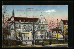 AK Essen / Ruhr, Limbecker-Platz Mit Krupp-Denkmal Und Krupp's Hotel  - Essen