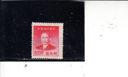 CINA  1949 - Yvert  722  (nuovo Senza Gomma) - Sun Yet-sen - 1912-1949 República