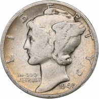 États-Unis, Dime, Mercury, 1940, Philadelphie, Argent, TB+, KM:140 - 1916-1945: Mercury