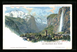 Künstler-AK C. Steinmann Nr. 2050: Lauterbrunnen, Panorama Mit Staubbach, Berner Oberland  - Autres & Non Classés