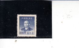 CINA  1949 - Yvert  723  (nuovo Senza Gomma) - Sun Yet-sen - 1912-1949 Republik