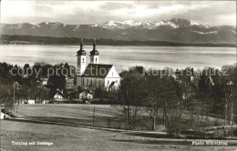 72073778 Tutzing Ortsansicht Mit Kirche Starnberger See Mit Gebirge Tutzing - Tutzing