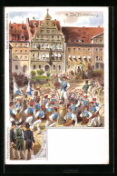 Lithographie Nürnberg, Der Büttnerstanz Auf Dem Volksfest  - Other & Unclassified