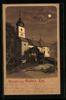 Mondschein-Lithographie Maria Eck, Kirche Im Vollmondlicht  - Other & Unclassified