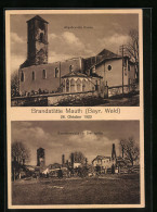 AK Mauth /Bayr. Wald, Brand Vom 28.10.1920, Abgebrannte Kirche  - Catastrophes