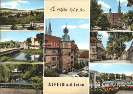 72071533 Alfeld Leine Panorama Leinebruecke Schloss Kirche Teich Schwimmbad Alfe - Alfeld