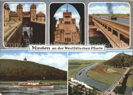 72071523 Minden Westfalen Schleuse Porta Westfalica Schiffsbruecke Dampfer Minde - Minden