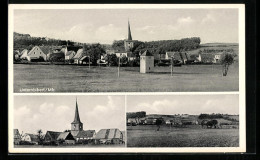 AK Unternbibert I. Mfr., Ortstotale, Blick Zur Kirche, Bäckerei Und Kolonialwaren Hufnagel  - Other & Unclassified