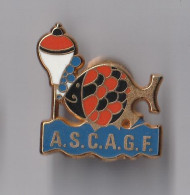 PIN'S THEME ASSOCIATION DE PECHE ASCAGF   BOUCHON POISSON  SIGNE PLESSIS   AGF ET SPORT CULTURE - Asociaciones