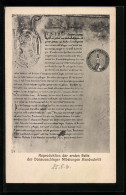AK Donaueschingen, Reproduktion Der Ersten Seite Der Nibelungen Handschrift  - Donaueschingen
