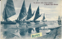 Abruzzo-teramo-roseto Degli Abruzzi Un Pensiero Della Ridente Spiaggia Veduta Vele Spiaggia Anni 30 (f.picc.v.retro) - Andere & Zonder Classificatie