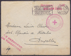 L. En Provenance De France Acheminée à Bruxelles Par "CROIX-ROUGE EN FRANCE" Flam. BRUXELLES 1/8.VIII 1940 "FRANCHISE DE - WW II (Covers & Documents)