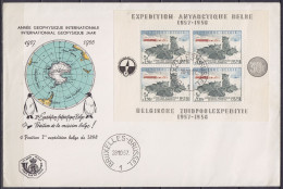 FDC BL31 Expédition Antarctique Belge 1957-1958 Càd 1e Jour BRUXELLES-BRUSSEL /28-10-1957 - Antarctische Expedities