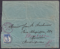 L. Affr.N°125 Càd WANFERCEE-BAULET /14 III 1914 Pour MONESSEN Pa USA - Cachet "DEFICIENCY IN ADDRESS SUPPLIED BY N.Y.P.O - 1912 Pellens