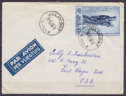 L. Par Avion Affr. N°951 Càd JOLIMONT /24-6-1954 Pour FORT WAYNE Ind. USA - Cartas & Documentos