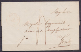 L. Datée 9 Janvier 1840 De EESSEN (?) Càd DIXMUDE /10 JANV 1840 Pour GEND (Gand) - Port "4" (au Dos: Càd Arrivée GAND) - 1830-1849 (Belgica Independiente)