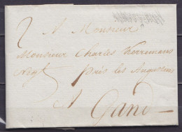 L. Datée 12 Février 1784 De COURTRAIJ (Kortrijk) Pour GAND - Marque En Creux "COURTRAY" (H26) - 1714-1794 (Paises Bajos Austriacos)