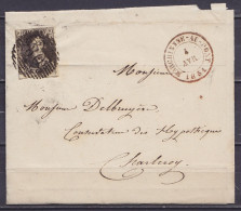 L. Affr. N°6 P80 Càd MARCHIENNE-AU-PONT /4 AVR 1851 Pour CHARLEROY (au Dos: Càd Arrivée CHARLEROY) - 1849-1850 Medaglioni (3/5)