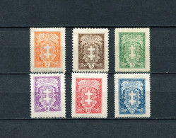 Lithuania 1926/1927 Mi. 268-273 Sc 210-215 Definitive Cross MLH* - Lituania