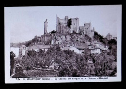 Cp, 86, Chauvigny, Le Château Des Evêques Et Le Château D'Harcourt, Vierge, Ed. Rivière, Tabacs - Chauvigny