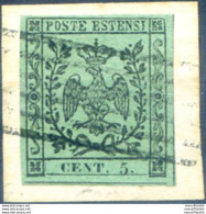 Modena. Aquila Estense Coronata, Tipo Modificato. 5 C. 1852. Frammento. - Zonder Classificatie