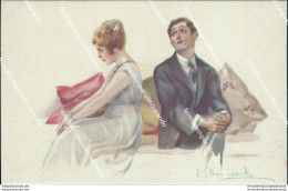 Cb262 Cartolina Art Deco Donnina Lady Donna Cupido Illustratore Artist Bompard - Autres & Non Classés