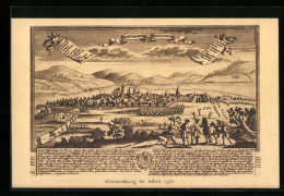 Künstler-AK Weissenburg I. Bay., Gesamtansicht Der Stadt Im Jahre 1730  - Weissenburg