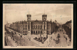 AK Berlin-Moabit, Kriminalgericht, Strassenbahn In Den Rathenower Strasse  - Tiergarten