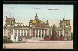 AK Berlin, Das Bismarck-Denkmal Vor Dem Reichstagsgebäude  - Tiergarten