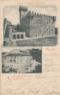 FIESOLE-FIRENZE-CASTELLO E HOTEL RESTAURANT=AURORA= CARTOLINA MULTIVEDUTE-VIAGGIATA IL 5-12-1900-RETRO INDIVISO - Firenze