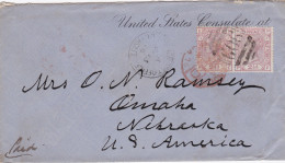 1876: Letter British Post Office Beyrout To US Consulate Nebraska - Liban