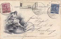 1906: Carte Postale Italy To Hamburg/Germany, Registered, Eagle - Non Classificati