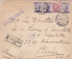 1922: Registered Letter From Asmara-Eritrea To Berlin (Italy) - Eritrea