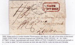 1836: Sydney To London, India Letter/Falmouth - Autres & Non Classés
