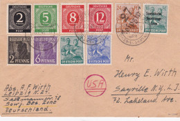 1948: Brief Von SBZ Leipzig Nach USA - Storia Postale