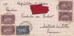 1923: Eilbote Von Ascherslebennach Zeitlow/Pommern: Express Land - Briefe U. Dokumente