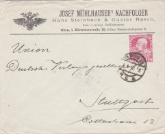1910: Brief Von Wien Nach Stuttgart, Rückseitig Schaukelpferd, Tennisschläger - Lettres & Documents