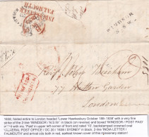 1838: Windsor N.S.W, Post Paid, India Letter Falsmouth To London - Otros & Sin Clasificación