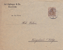 1914: Brief Von Mannheim Nach Künzelsau, Frankiert Durch Frankiermaschine - Lettres & Documents