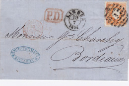 1871: Portugal To France-Bordeaux, MiNr. 30 - Sonstige & Ohne Zuordnung