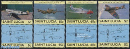 Saint Lucia 1985 Military Planes 4x2v [:], Mint NH, Transport - Aircraft & Aviation - Airplanes