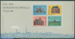 Netherlands, Memorial Stamps 1980 750 Years Zwolle S/s, Mint NH, Nature - Transport - Horses - Ships And Boats - Schiffe