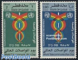 Qatar 1981 Telecommunication Day 2v, Mint NH, Science - Telecommunication - Telekom