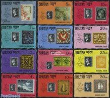 Bhutan 1990 Stamp World London 12v, Mint NH, Stamps On Stamps - Sellos Sobre Sellos