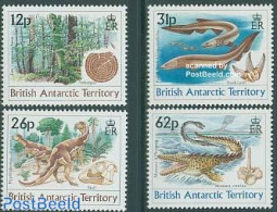 British Antarctica 1991 Mesozoicum 4v, Mint NH, Nature - Prehistoric Animals - Trees & Forests - Prehistorics