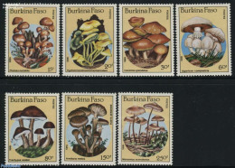 Burkina Faso 1985 Mushrooms 7v, Mint NH, Nature - Mushrooms - Mushrooms