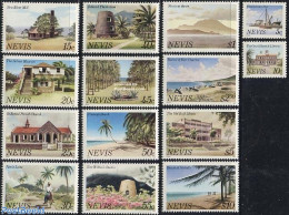 Nevis 1982 Definitives 14v (with Year 1982), Mint NH, Transport - Various - Ships And Boats - Tourism - Art - Architec.. - Schiffe